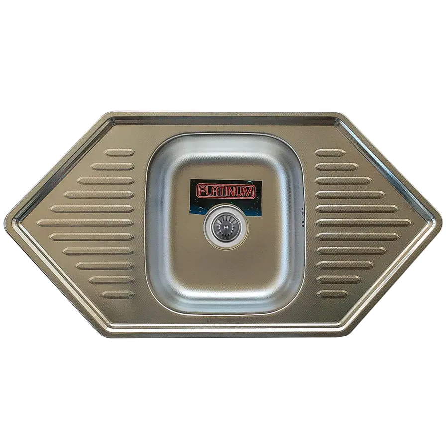 Кухонная мойка из нержавеющей стали Platinum 9550В ДЕКОР (0,8/180 мм)
