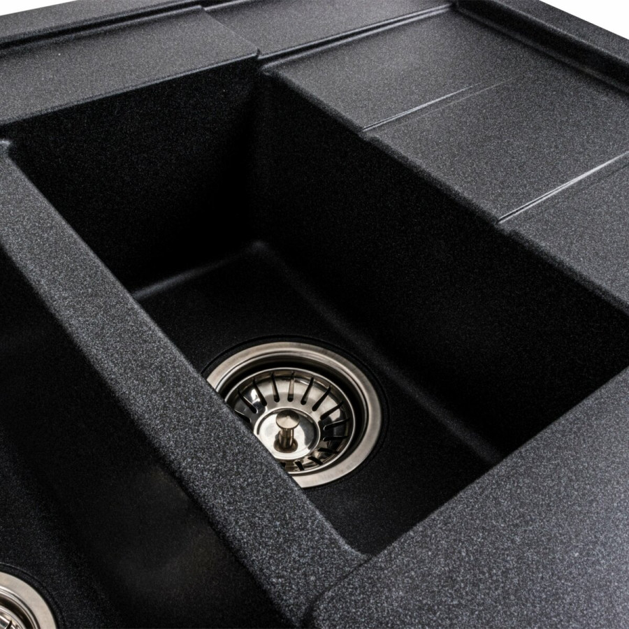 Гранітна мийка для кухні Platinum 7850W TOSKANA матовий Карбон