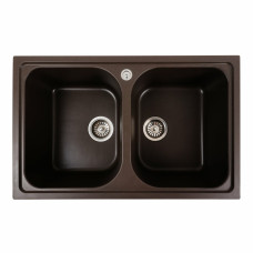 Гранитная мойка для кухни Platinum 7950 Equatoria матовый Темная скала
