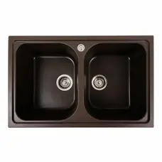 Гранітна мийка для кухні Platinum 7950 Equatoria матовий Темна скеля