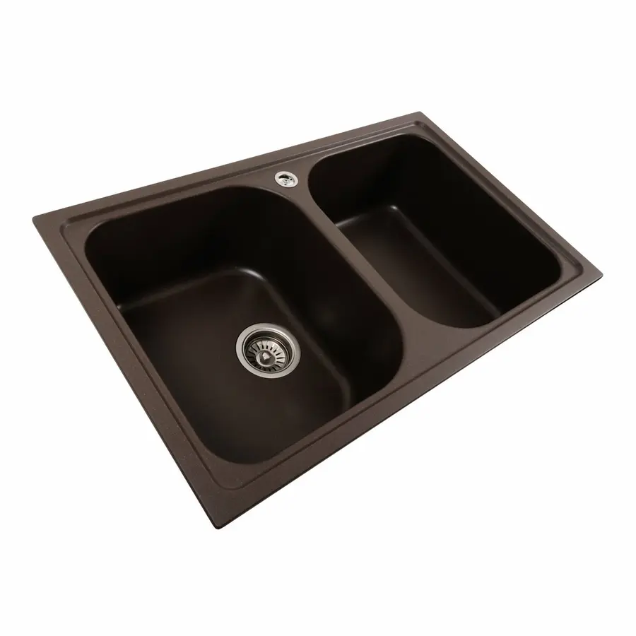 Гранітна мийка для кухні Platinum 7950 Equatoria матовий Темна скеля