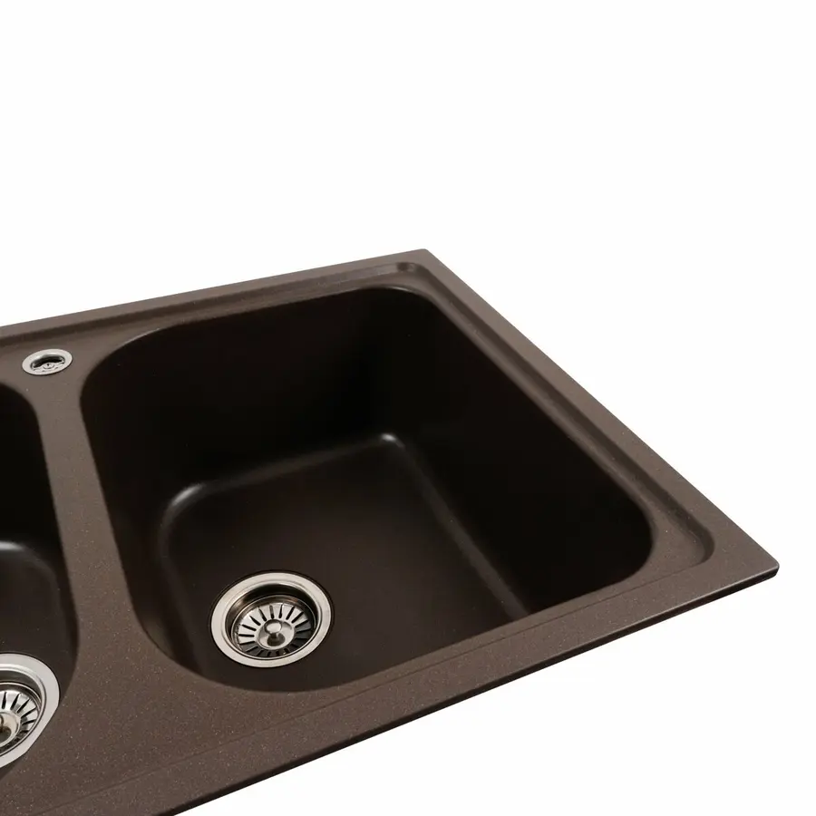 Гранітна мийка для кухні Platinum 7950 Equatoria матовий Темна скеля