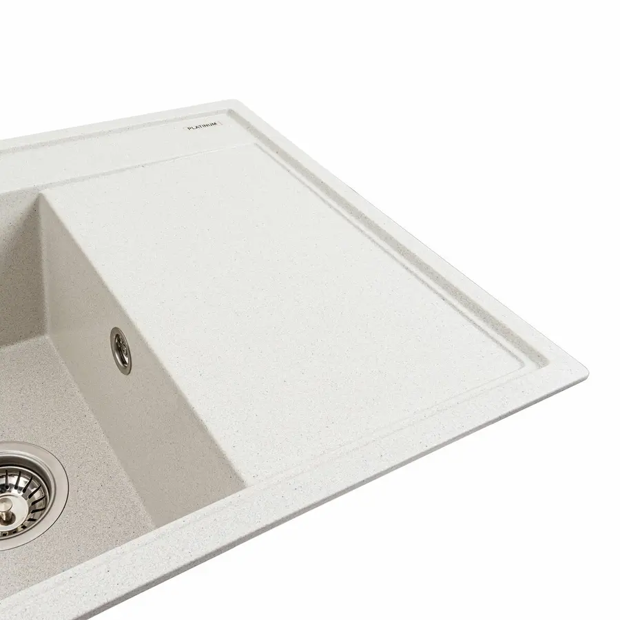 Гранитная мойка для кухни Platinum 7950 AZURIT матовая Белая в точку