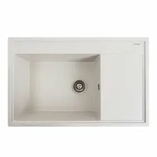 Гранітна мийка для кухні Platinum 7950 AZURIT матова Біла в крапку