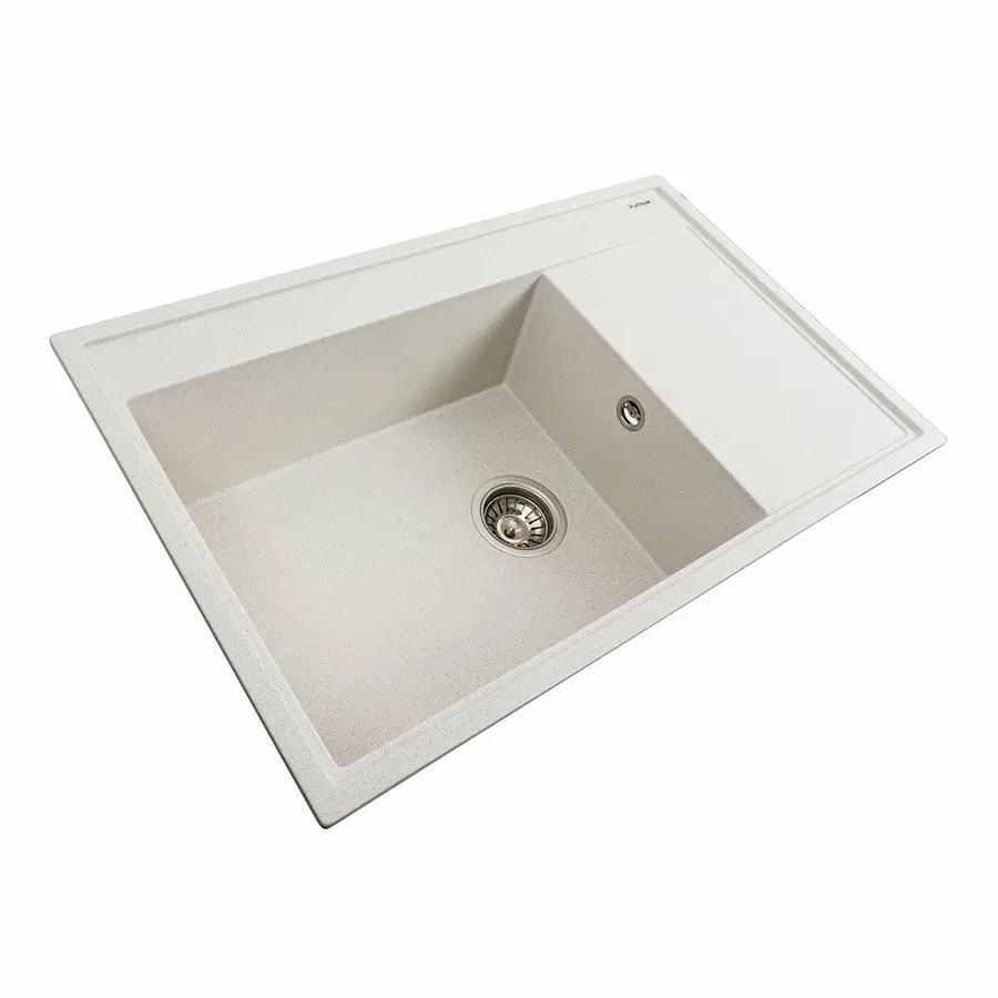 Гранитная мойка для кухни Platinum 7950 AZURIT матовая Белая в точку