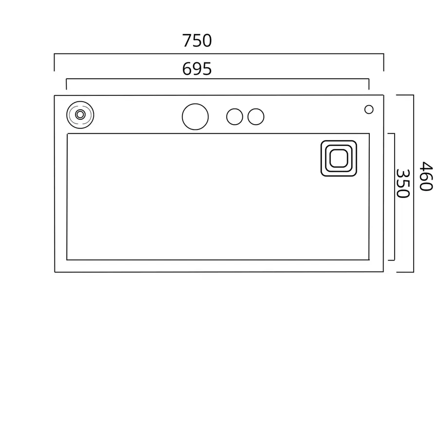 Кухонная мойка 75*46D PVD серая Platinum Handmade "ВОДОСПАД"