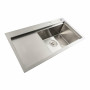 Кухонная мойка нержавейка 78*43 R Platinum Handmade (два отверстия, круглый сифон 3,0/0,8)