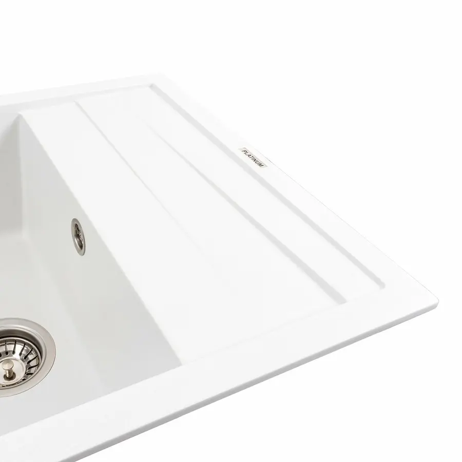 Кухонная мойка гранитная матовая 7050 CASCADA Platinum белый