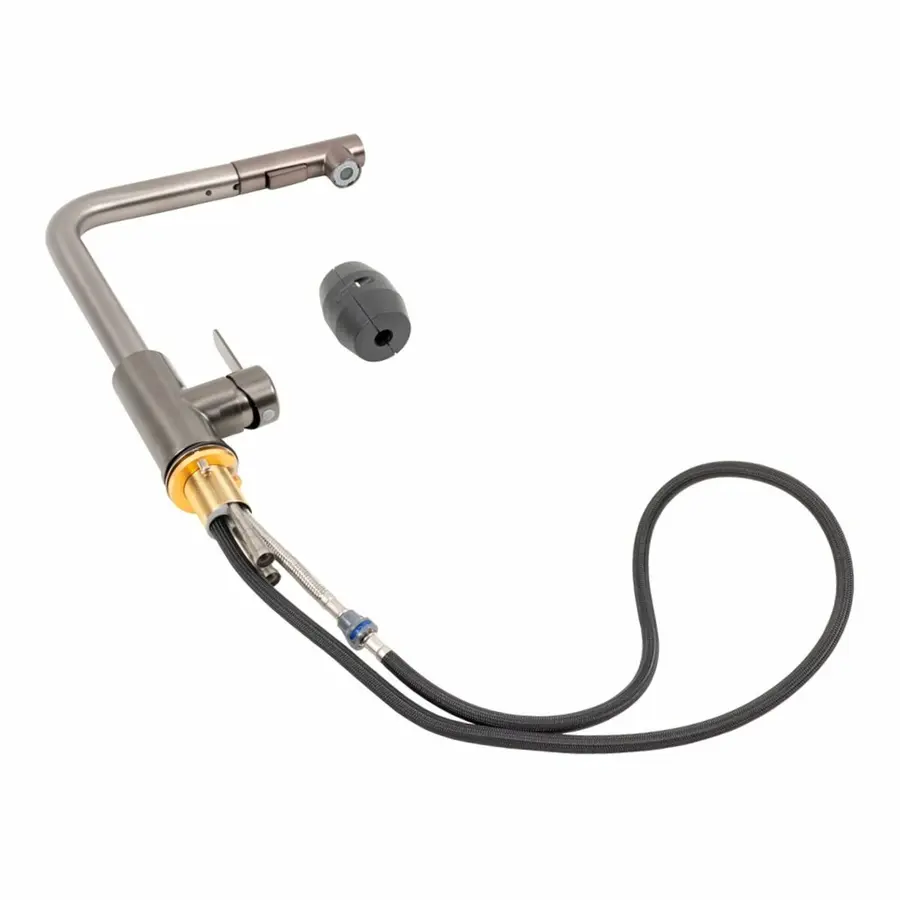 Кухонный смеситель Platinum FC-3 с выдвижной лейкой (PVD черный)