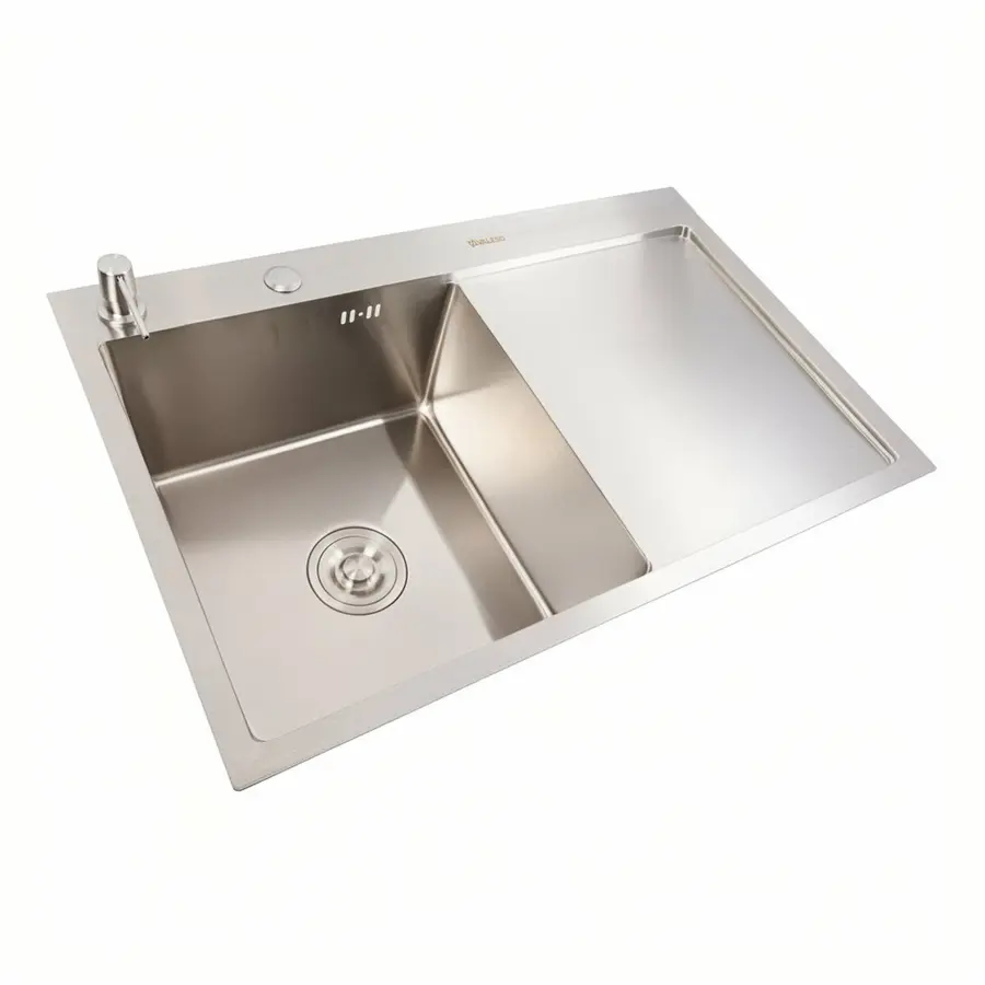 Кухонна мийка CM 78*50 L нержавійка VALESO Handmade (круглий сифон 3,0/0,8)