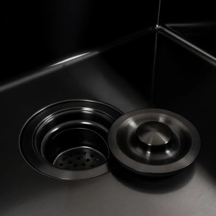 Кухонная мойка 50*50 PVD черная Valeso Handmade ECN (2,0/0,5)