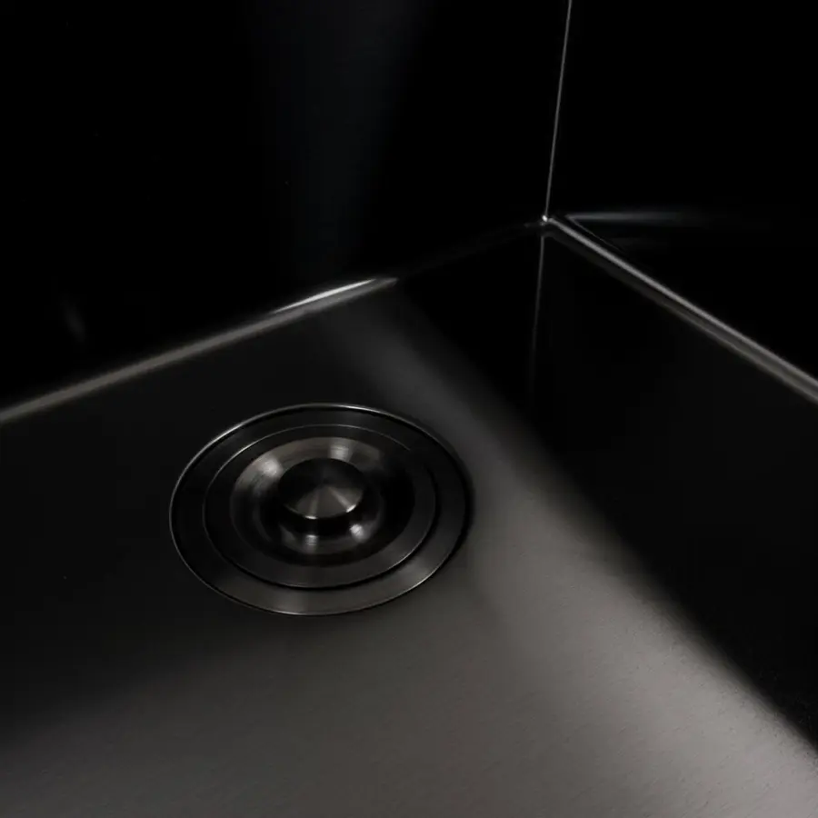 Кухонная мойка 50*50 PVD черная Valeso Handmade ECN (2,0/0,5)