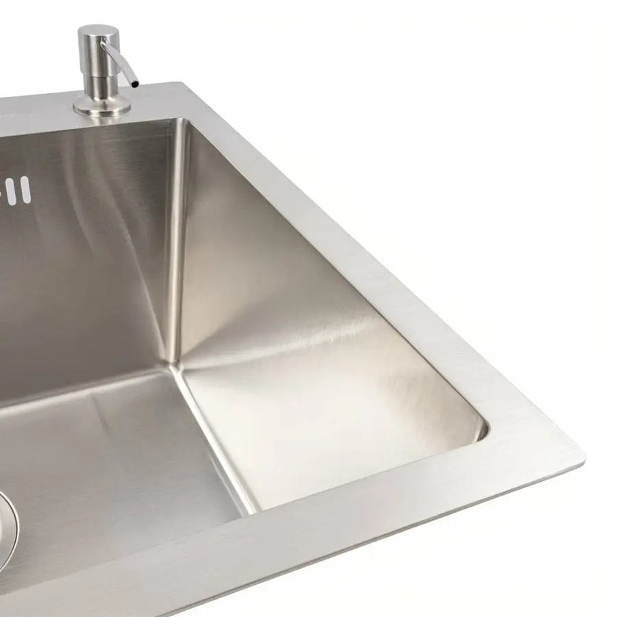 Кухонная мойка 50*45 нержавейка VALESO Handmade (сифон круглый, 3,0/0,8)