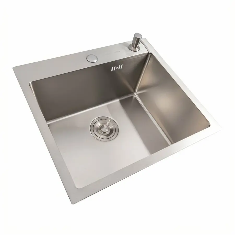 Кухонная мойка 50*45 нержавейка VALESO Handmade (сифон круглый, 3,0/0,8)