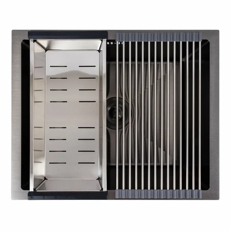 Кухонна мийка PVD чорна СМ 54*44 VALESO Handmade (монтаж під стільницю)