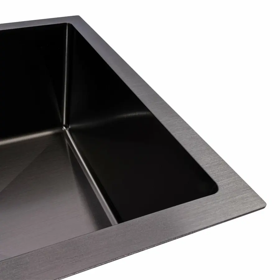 Кухонна мийка PVD чорна СМ 54*44 VALESO Handmade (монтаж під стільницю)