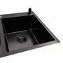 Кухонна мийка PVD чорна 78*48 VALESO Handmade на дві чаші (3.0/0.8)