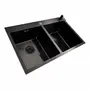 Кухонна мийка PVD чорна 78*48 VALESO Handmade на дві чаші (3.0/0.8)