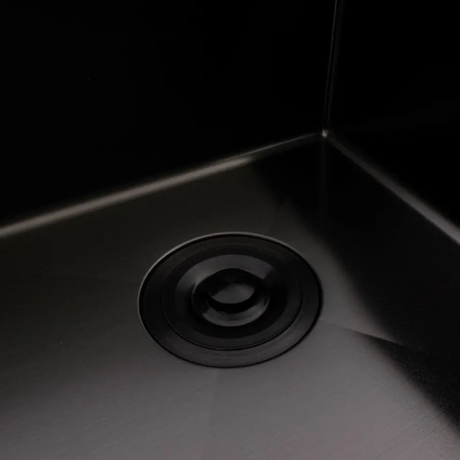 Кухонна мийка PVD чорна 78*48 VALESO Handmade на дві чаші (3.0/0.8)