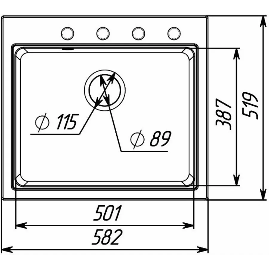 Гранітна мийка для кухні VALESO VESTA 5852 матова Сіра