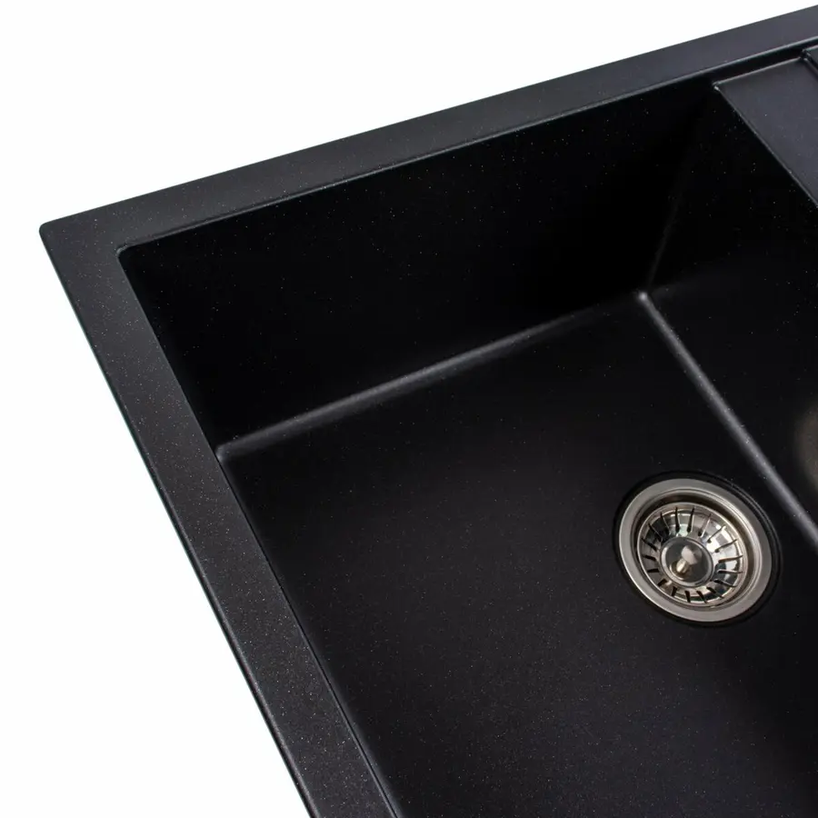 Гранитная мойка для кухни VALESO SELENA 7950 матовая Черный металлик