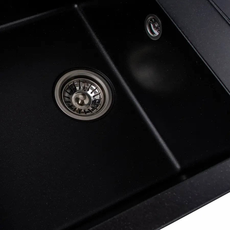 Гранитная мойка для кухни VALESO SELENA 7950 матовая Черный металлик