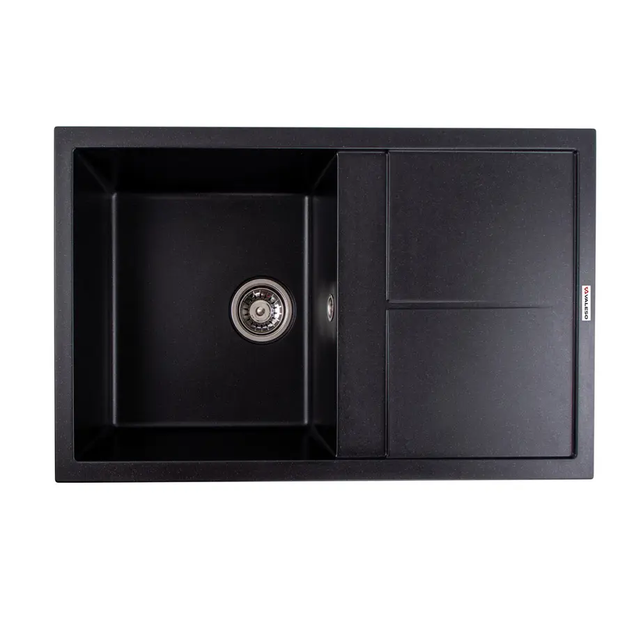 Гранитная мойка для кухни VALESO SELENA 7950 матовая Черный металлик