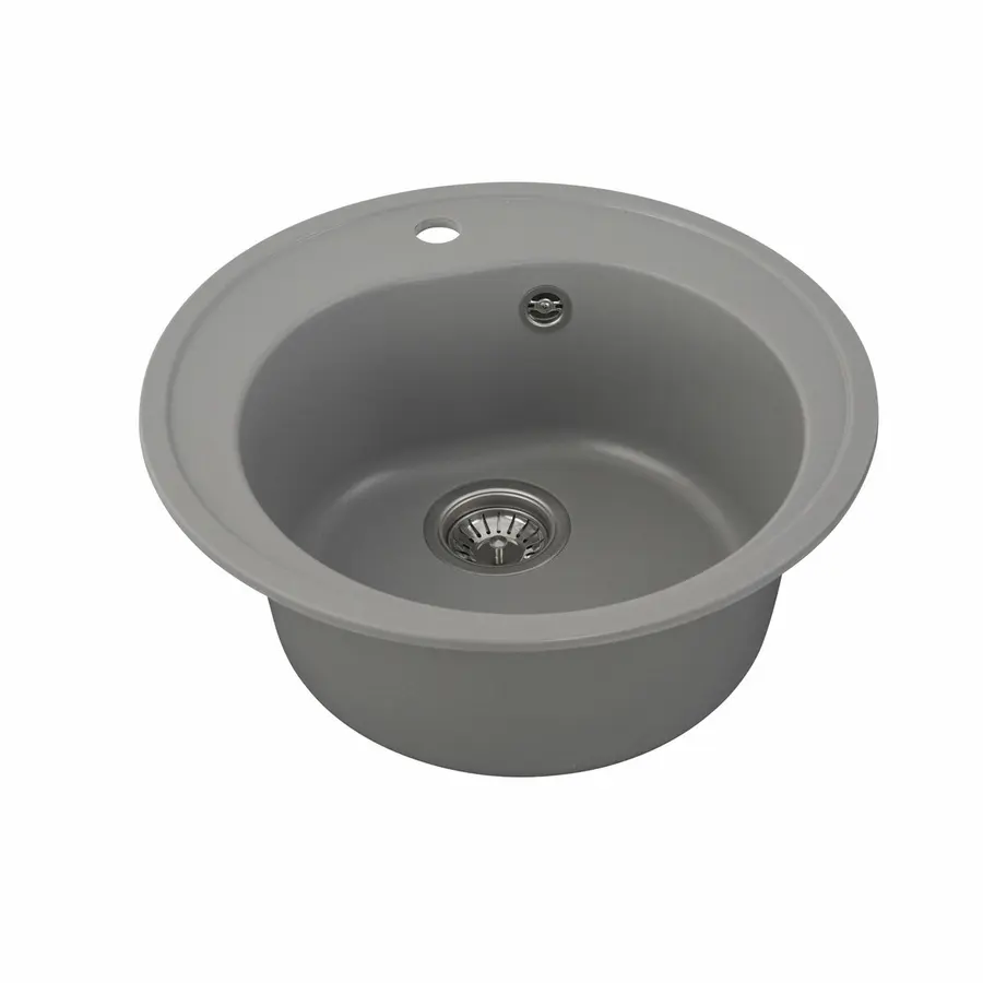 Гранітна мийка для кухні VALESO LUNA 510 матова Сірий металік