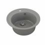 Гранитная мойка для кухни VALESO 510 LUNA матовая Cерый металлик