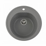 Гранитная мойка для кухни VALESO 510 LUNA матовая Cерый металлик