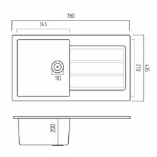 Гранитная мойка для кухни VALESO SOLID 7843 матовая Серый муссон