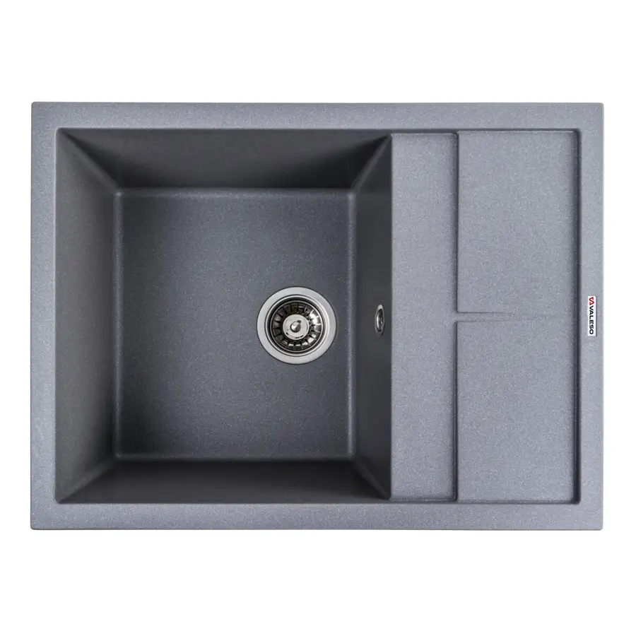 Гранітна мийка для кухні VALESO LOTOS 6550 матова Сірий мусон