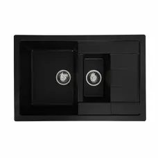 Гранитная мойка для кухни VALESO TOSKANA 7850W матовая Черный металлик