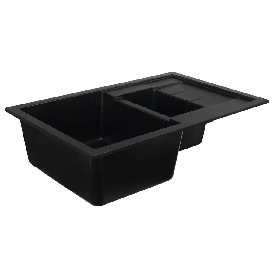 Гранитная мойка для кухни VALESO TOSKANA 7850W матовая Черный металлик