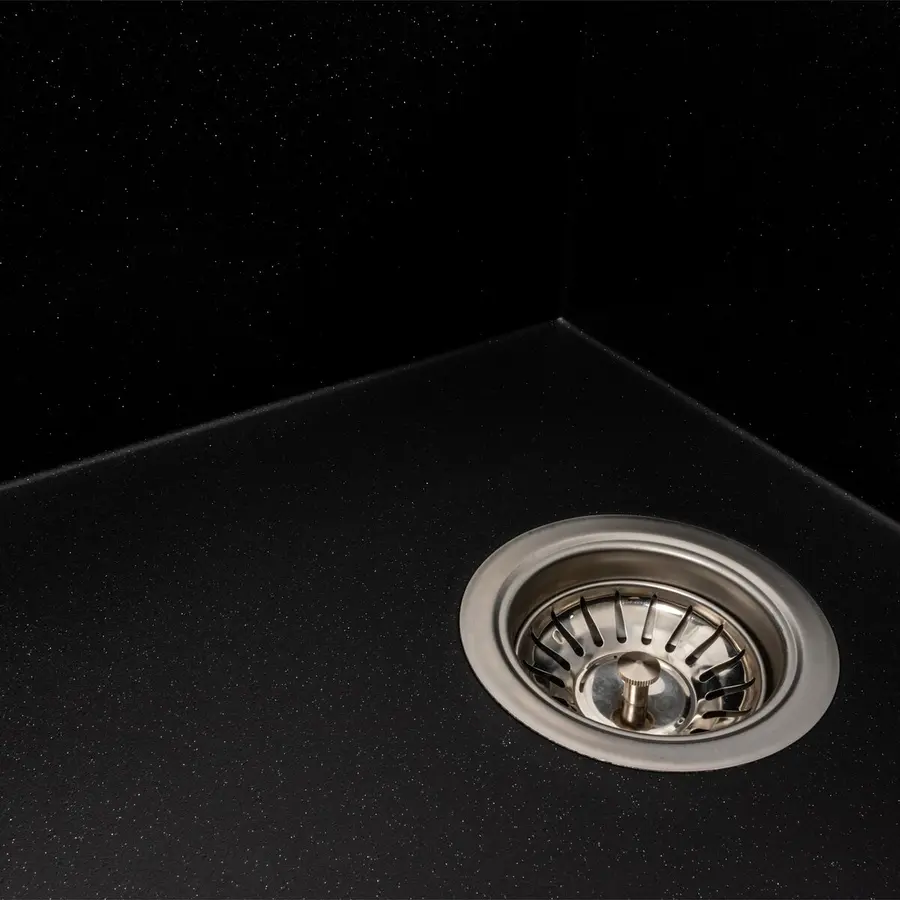 Гранітна мийка для кухні VALESO AZURIT 7950 матова Чорний металік