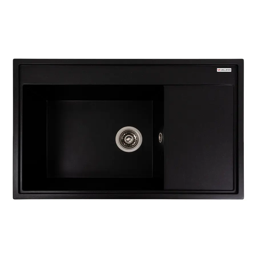 Гранітна мийка для кухні VALESO AZURIT 7950 матова Чорний металік