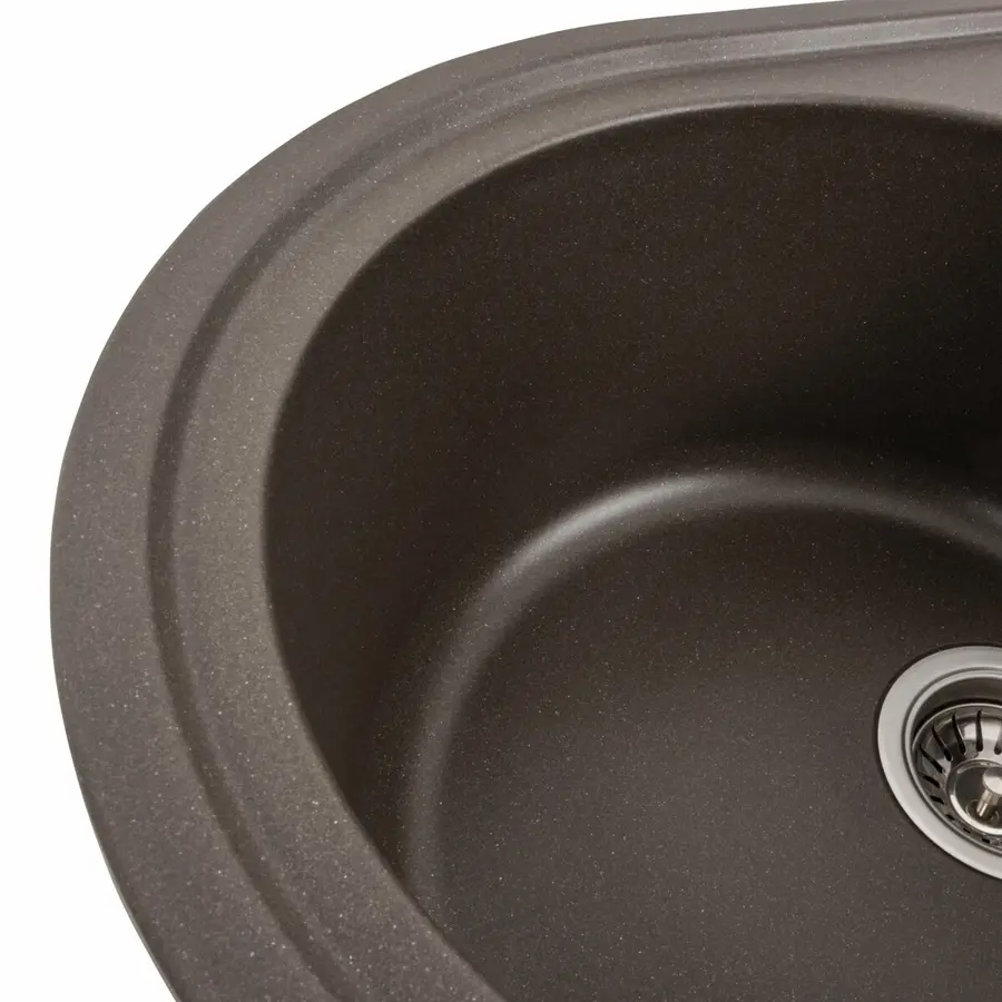 Гранітна мийка для кухні VALESO 7750 LIRA матова Темна скеля