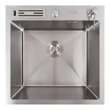 Кухонна мийка нержавійка 50*50 Valeso Handmade з підставкою для ножів (3,0/0,8)