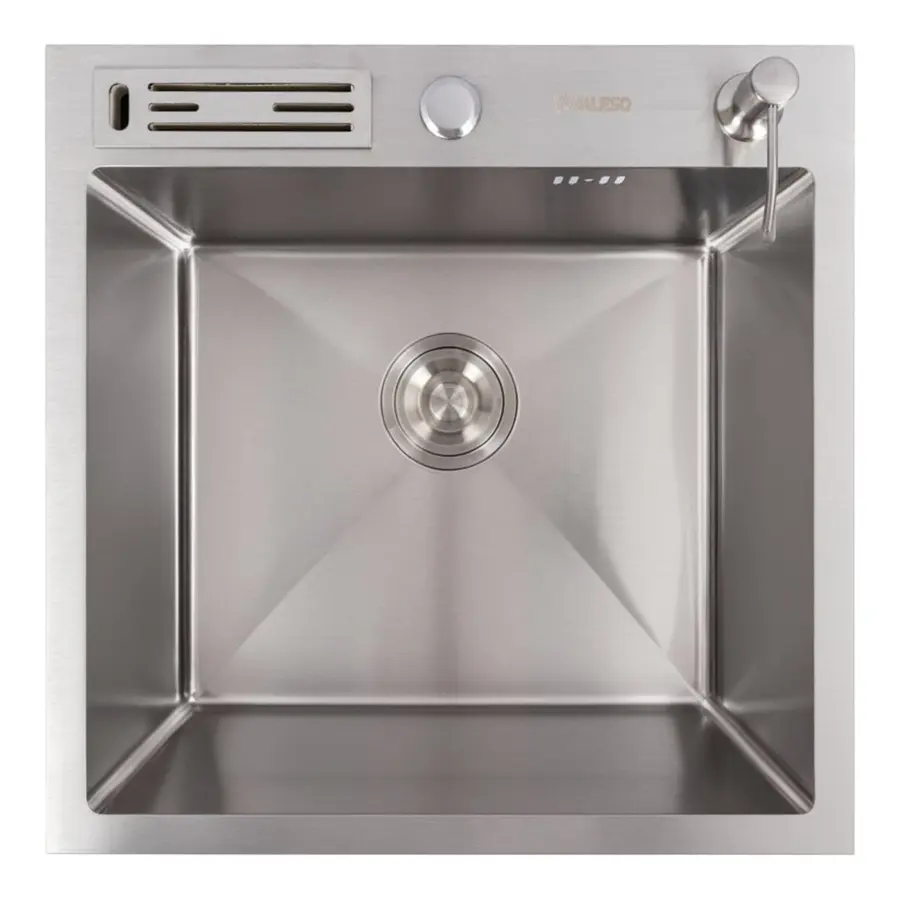 Кухонная мойка нержавейка 50*50 Valeso Handmade с подставкой для ножей (3,0/0,8)