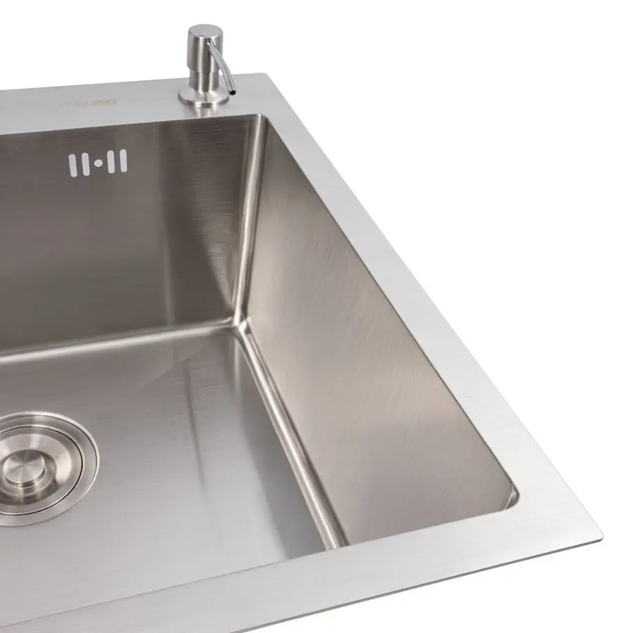 Кухонная мойка нержавейка 50*50 Valeso Handmade с подставкой для ножей (3,0/0,8)