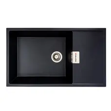 Гранитная мойка для кухни VALESO 8650 DIAMOND матовая (черный металлик)