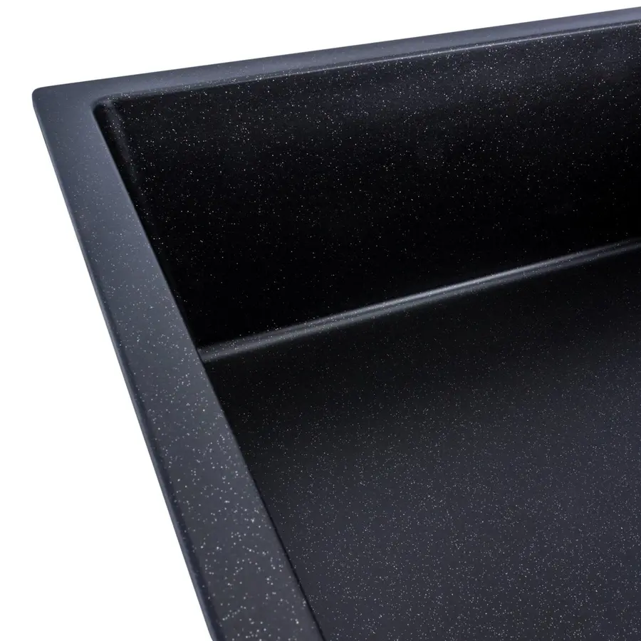 Гранитная мойка для кухни VALESO 8650 DIAMOND матовая (черный металлик)