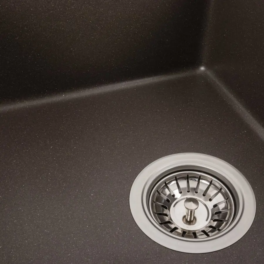 Гранітна мийка для кухні VALESO 5851 ARIA матова Темна скеля