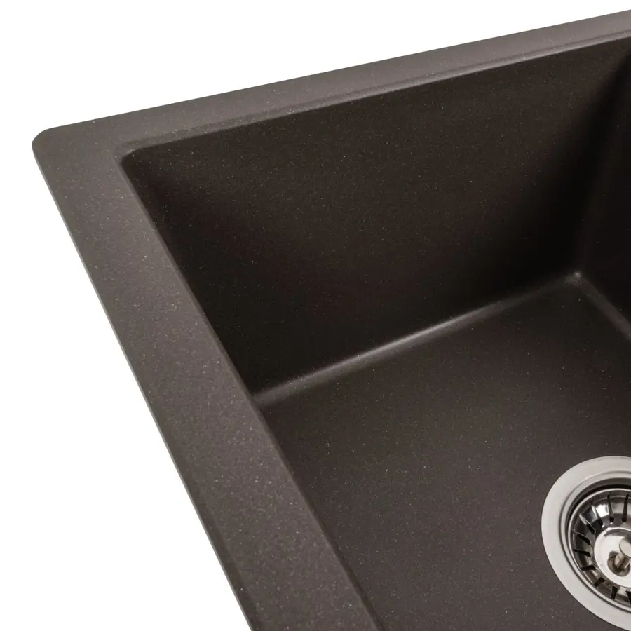 Гранітна мийка для кухні VALESO 5851 ARIA матова Темна скеля