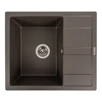 Гранітна мийка для кухні VALESO 5851 ARIA матова Темна скеля