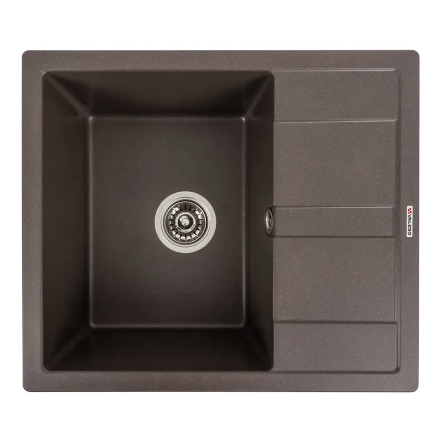 Гранітна мийка для кухні VALESO 5851 ARIA матова Темна скеля