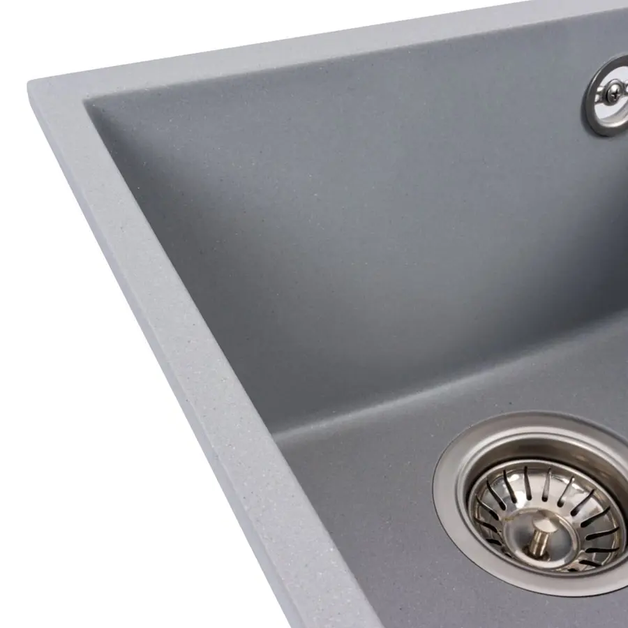 Гранитная мойка для кухни VALESO ROXY 3744 матовая Серый металлик