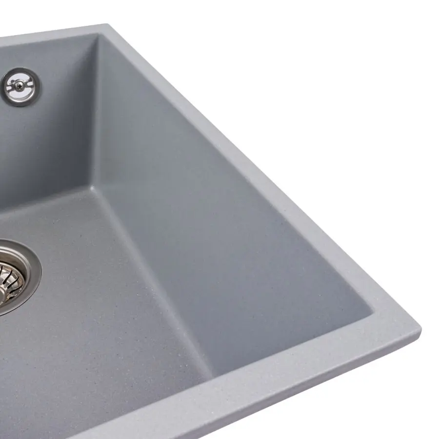 Гранитная мойка для кухни VALESO ROXY 3744 матовая Серый металлик