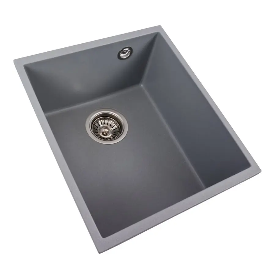 Гранитная мойка для кухни VALESO ROXY 3744 матовая Серый металлик