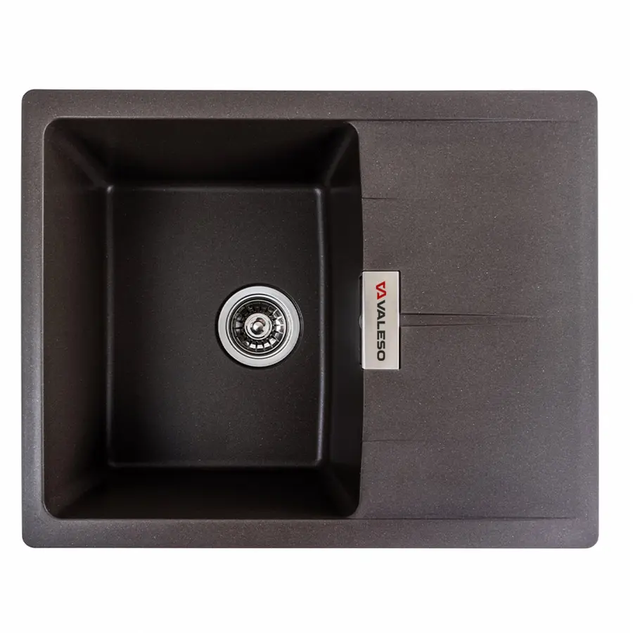 Гранитная мойка для кухни VALESO 6250 ZIRKONE матовая Темная скала
